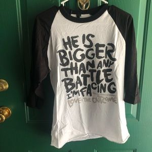 3/4 sleeve Love & The Outcome t - shirt